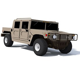 Army Hummer H1 2001 3D Object | FREE Artlantis Objects Download